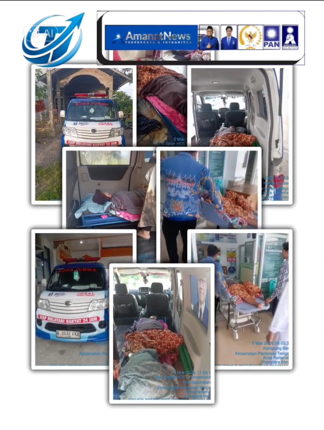 Ambulance Gratis Peduli Rakyat Antar Pasien Tumor ke RSUD Pariaman