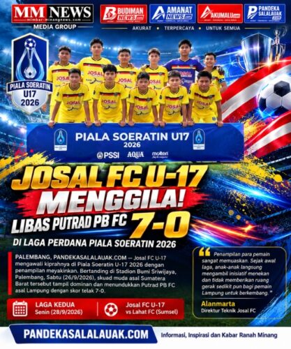 Josal FC U-17 Menggila! Libas Putrad PB FC 7-0 di Laga Perdana Piala Soeratin 2026